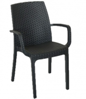 Стул с подлокотниками стопирующийся RATTAN INDIANA, цвет венге Стул с подлокотниками стопирующийся RATTAN INDIANA, цвет венге