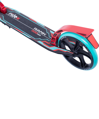 БЕЗ УПАКОВКИ Самокат 2-колесный Rank 200 мм, ручной тормоз, мятный/красный