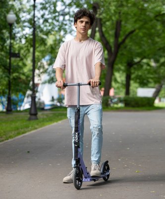 БЕЗ УПАКОВКИ Самокат 2-колесный Stealth 230/200 мм, фиолетовый