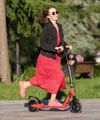 БЕЗ УПАКОВКИ Самокат 2-колесный Route 200 мм, дисковый тормоз, черный