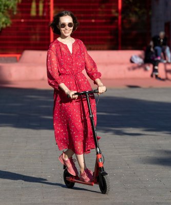 БЕЗ УПАКОВКИ Самокат 2-колесный Route 200 мм, дисковый тормоз, черный