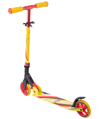БЕЗ УПАКОВКИ Самокат 2-колесный Flow 125 мм, красный/желтый