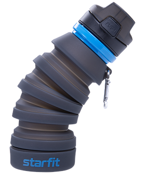 Бутылка для воды складная FB-100, с карабином, серый Бутылка для воды складная FB-100, с карабином, серый