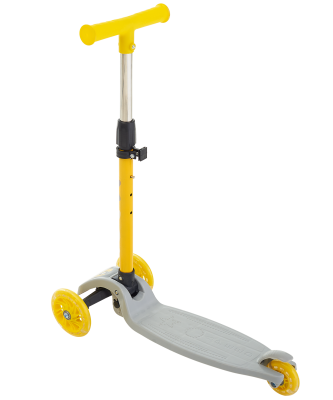 БЕЗ УПАКОВКИ Самокат 3-колесный Loop, 120/70 мм, серый/желтый