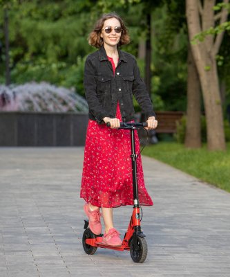 БЕЗ УПАКОВКИ Самокат 2-колесный Route 200 мм, дисковый тормоз, черный