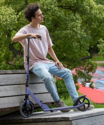 БЕЗ УПАКОВКИ Самокат 2-колесный Stealth 230/200 мм, зеленый