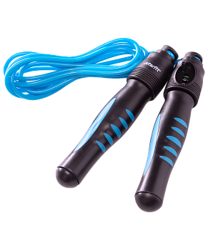 Скакалка RP-102 ПВХ, со счетчиком, синий/черный, 3 м