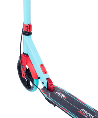 БЕЗ УПАКОВКИ Самокат 2-колесный Rank 200 мм, ручной тормоз, мятный/красный