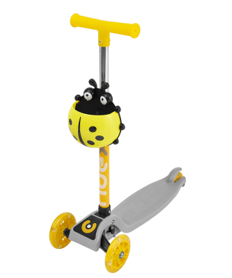 БЕЗ УПАКОВКИ Самокат 3-колесный Loop, 120/70 мм, серый/желтый