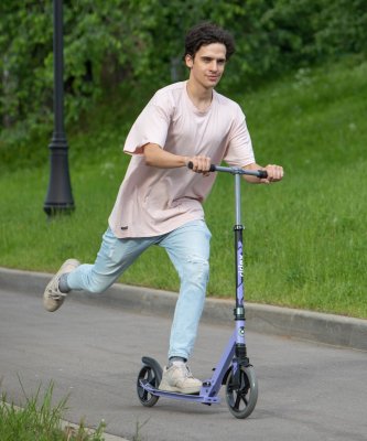 БЕЗ УПАКОВКИ Самокат 2-колесный Stealth 230/200 мм, зеленый