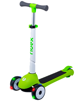 Самокат 3-колесный Motley, 120/90 мм, белый/зеленый