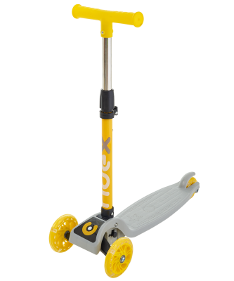 БЕЗ УПАКОВКИ Самокат 3-колесный Loop, 120/70 мм, серый/желтый