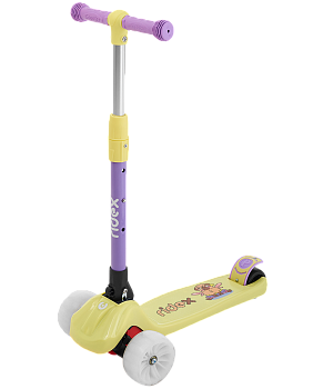 БЕЗ УПАКОВКИ Самокат 3-х колесный Juicy R, 120/80 мм, желтый/фиолетовый БЕЗ УПАКОВКИ Самокат 3-х колесный Juicy R, 120/80 мм, желтый/фиолетовый