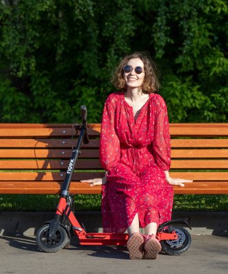 БЕЗ УПАКОВКИ Самокат 2-колесный Route 200 мм, дисковый тормоз, черный