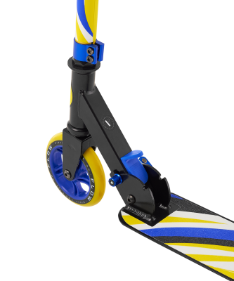 БЕЗ УПАКОВКИ Самокат 2-колесный Flow 125 мм, синий/желтый