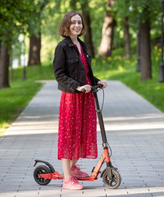 БЕЗ УПАКОВКИ Самокат 2-колесный Route 200 мм, дисковый тормоз, черный